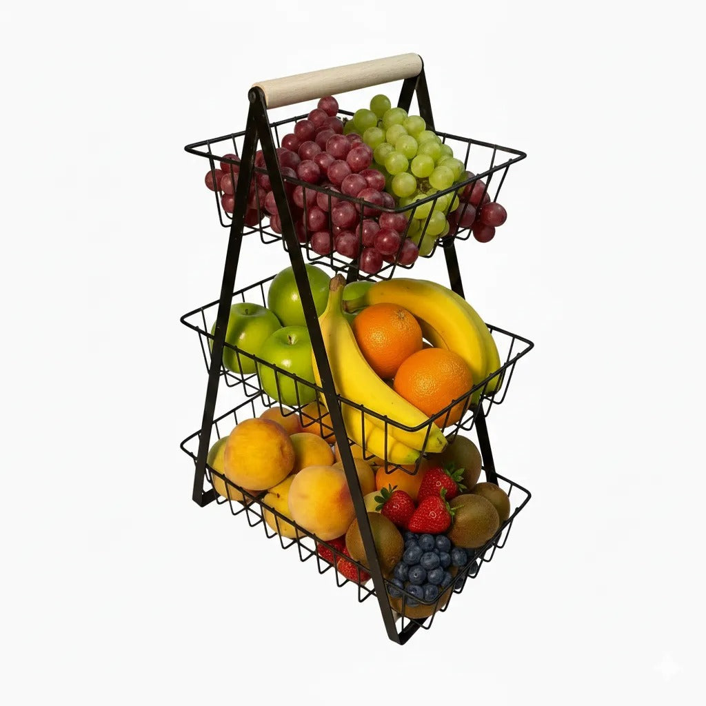 3 Tier Countertop Fruit Basket Vegetable Holder