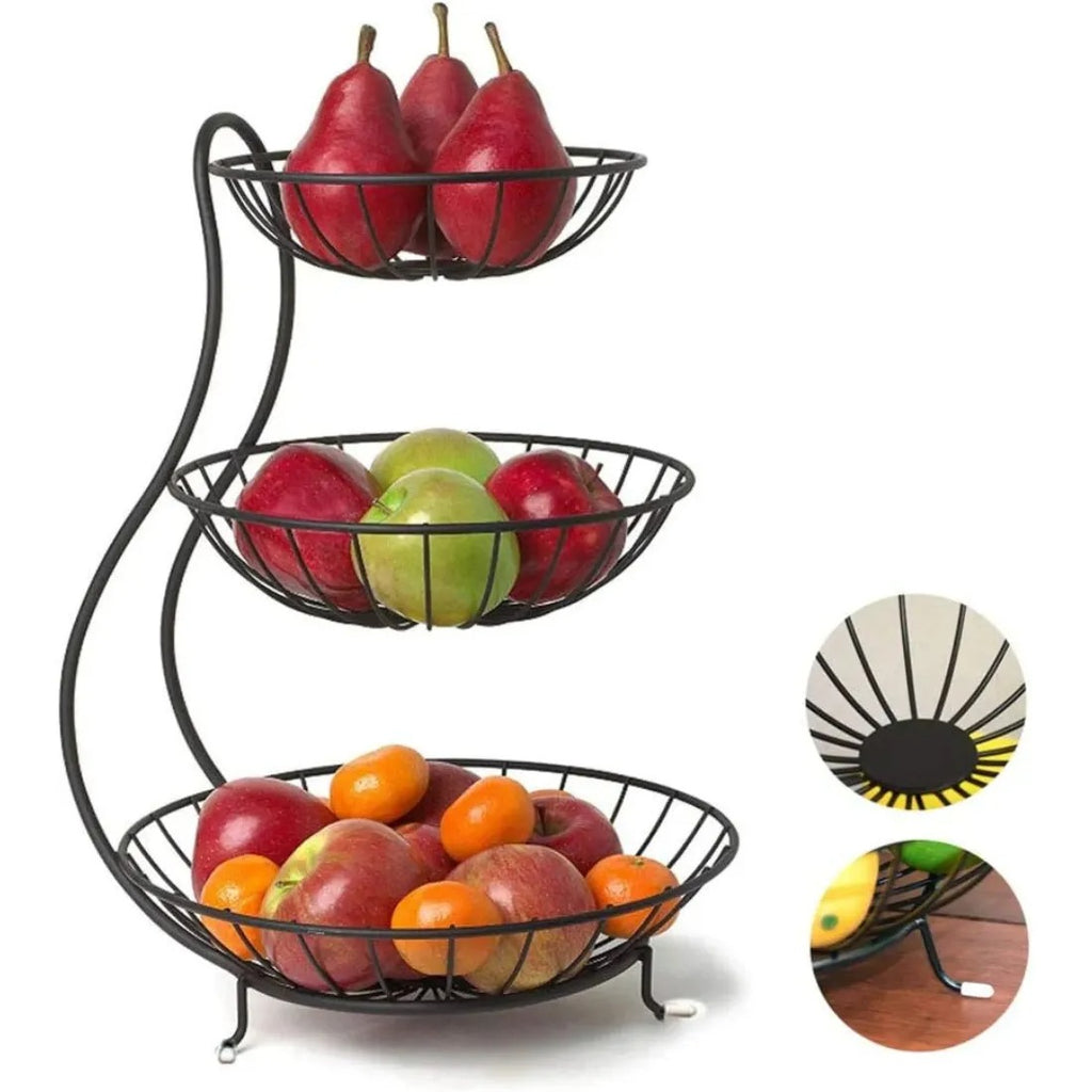 3 Tier Countertop Fruit Basket Vegetable Holder