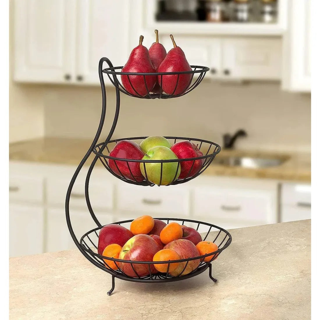3 Tier Countertop Fruit Basket Vegetable Holder