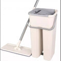 Flat Squeeze Mop and Bucket Set - Self-Cleaning Hands-Free Floor Mop with Microfiber Pads