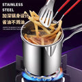 Stainless Steel Deep Frying Pot with Strainer Basket & Oil Pour Spout