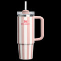 40oz Insulated Premium Stanley Style Tumbler - Pink Stripes