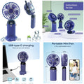 5-in-1 Smart Rechargeable Mini Fan with Digital Display & Phone Holder