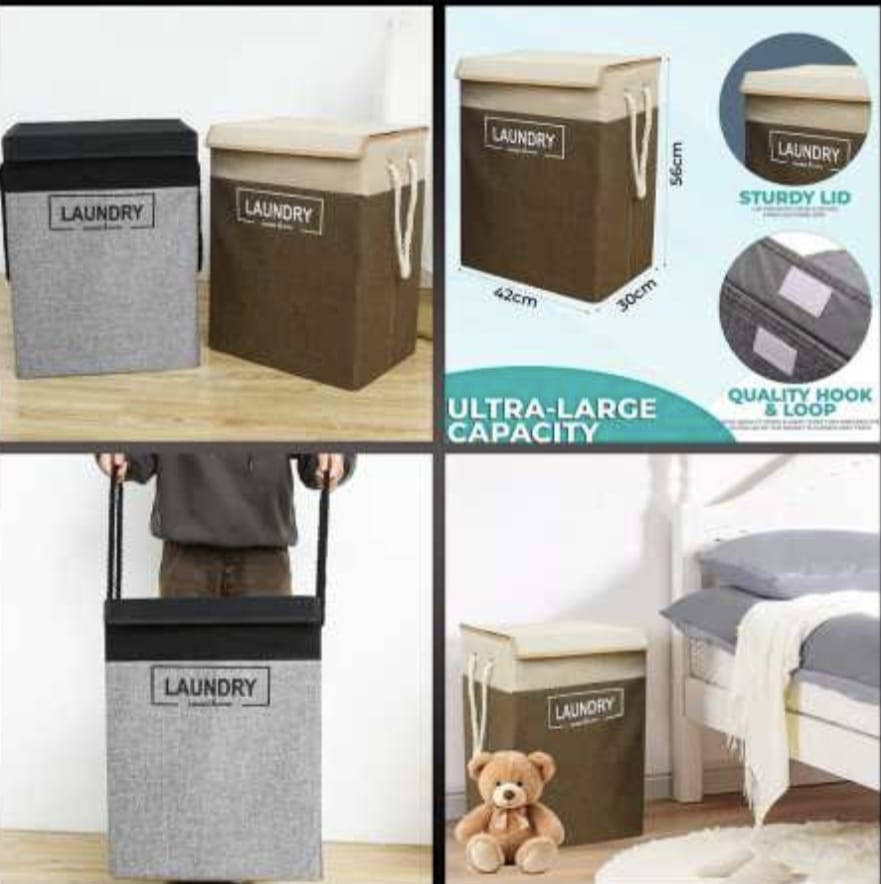 Large Foldable Laundry Basket with Lid