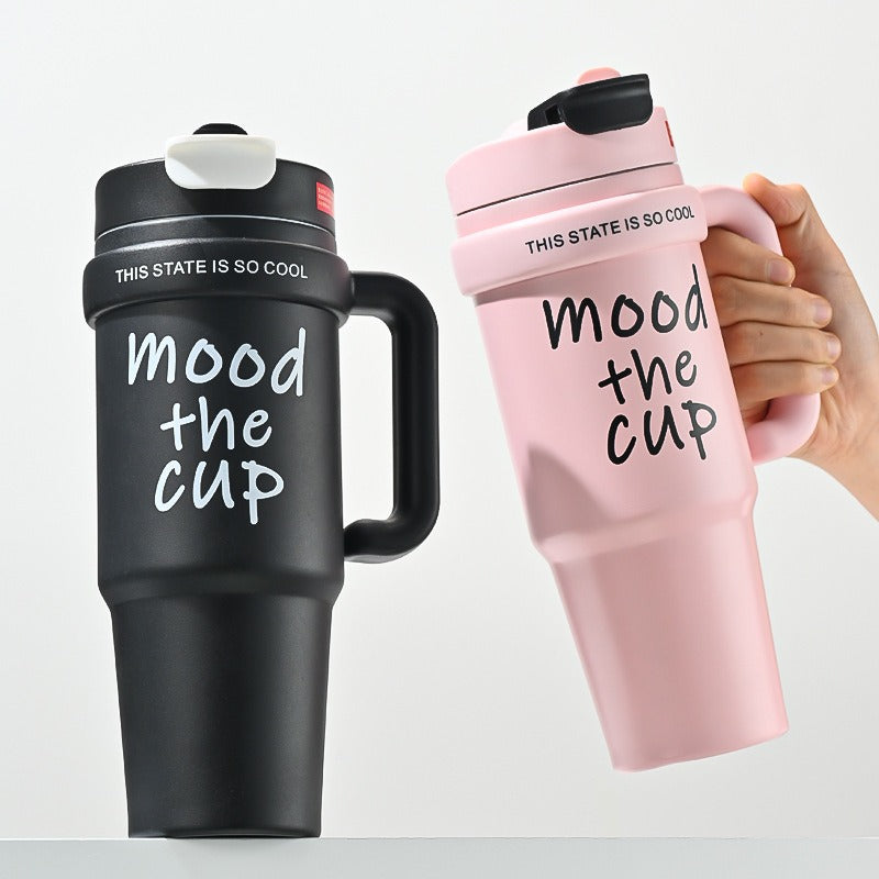 Insulated Travel Tumbler with Straw & Handle900ml