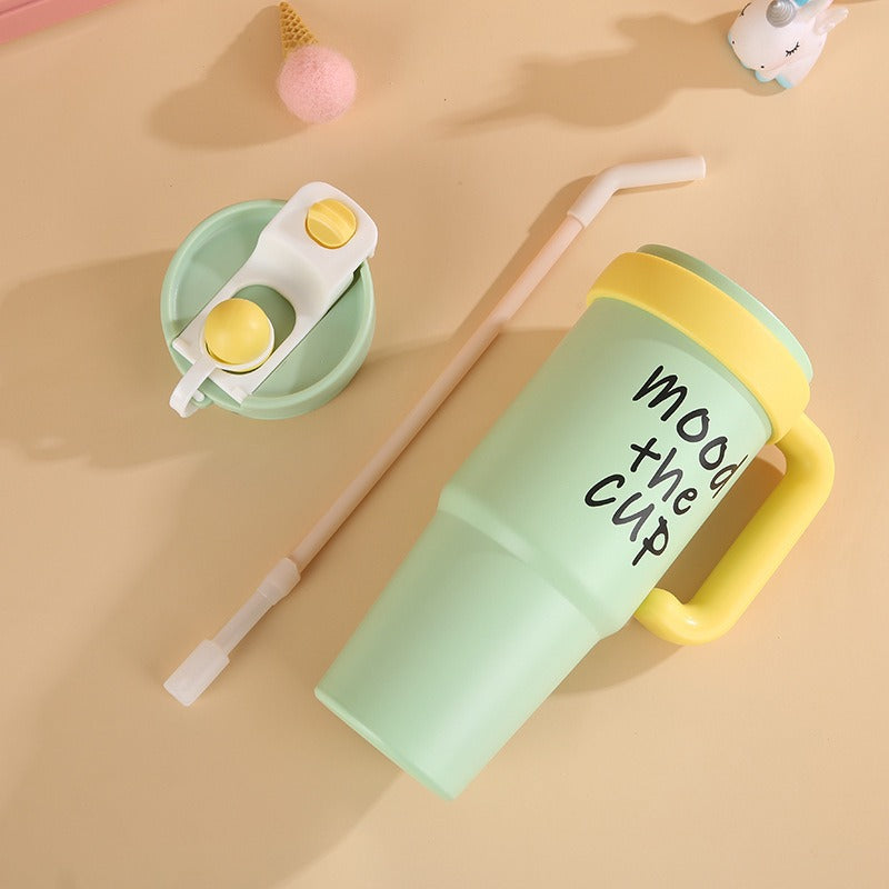 Insulated Travel Tumbler with Straw & Handle900ml