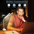 Double-Head Rechargeable LED Desk Lamp with Flexible Neck