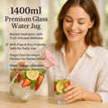 1400ml Premium Glass Water Jug – Infuser Lid for Fruit & Wellness