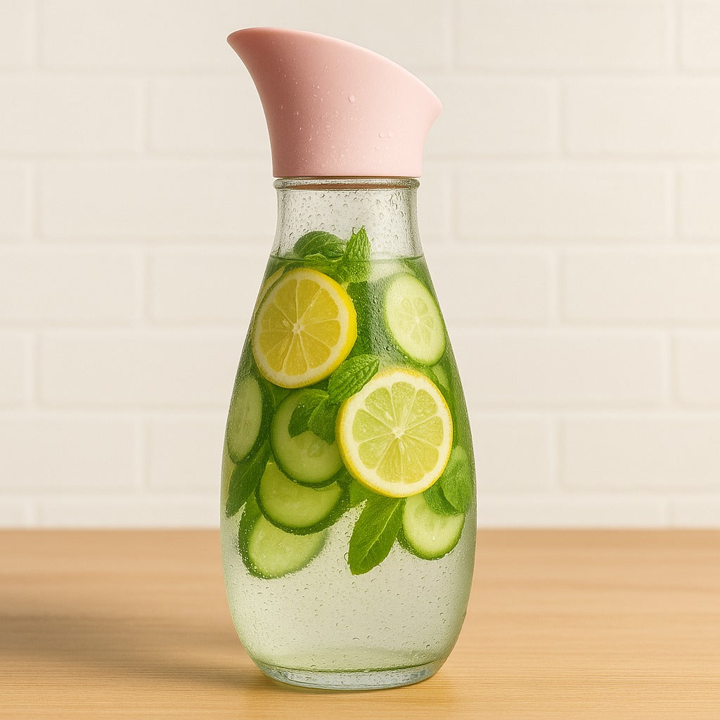 1400ml Premium Glass Water Jug – Infuser Lid for Fruit & Wellness