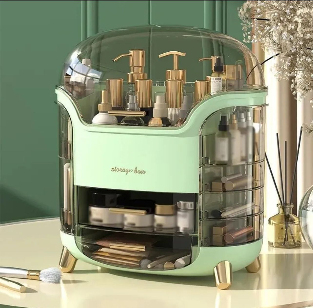 Luxury Dust-Proof Cosmetic Storage Box & Jewelry Organizer
