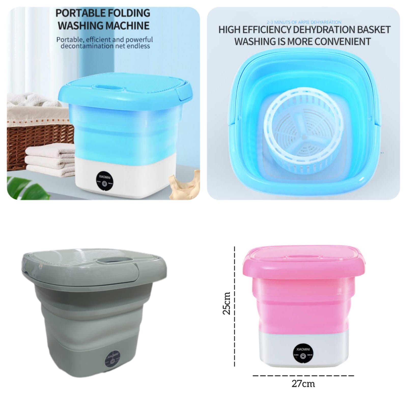 Foldable Electric Mini Washing Machine With Dryer Option
