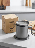 1.4L Stainless Steel Oil Strainer Pot Grease Keeper with Fine Mesh Filter