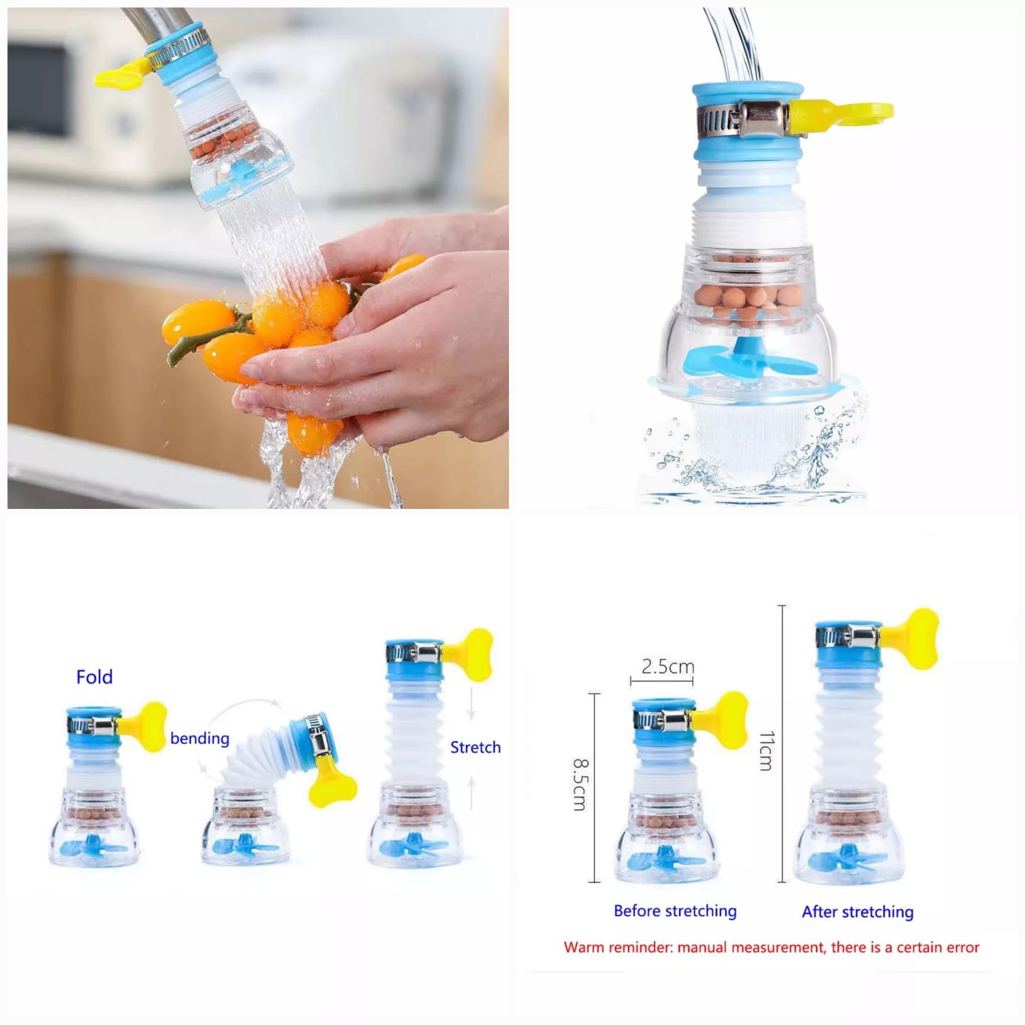 360° Rotating Flexible Faucet Sprayer with Water Filter