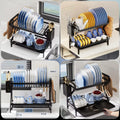 2-Tier Premium Kitchen Dish Rack with Removable Drain Board
