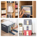 Large Foldable Cloth Storage Box Multi-Purpose Wardrobe Organizer with Steel Frame