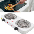 Double Burner Electric Hot Plate – Portable Countertop Stove with Adjustable Temperature Control