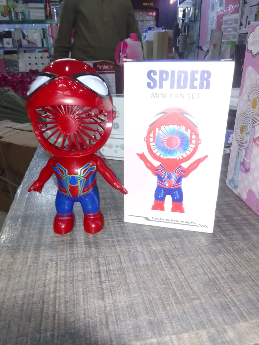 Superhero Spider-Man Edition Mini Portable Fan – Rechargeable Handheld & Desktop Cooling Fan