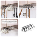 Under-Cabinet 6-Hook Kitchen Organizer Space-Saving Hanging Mug & Tool Rack