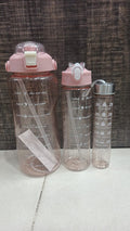 3-in-1 Motivational Water Bottle Set - 2L, 900ml & 500ml with Time Markers
