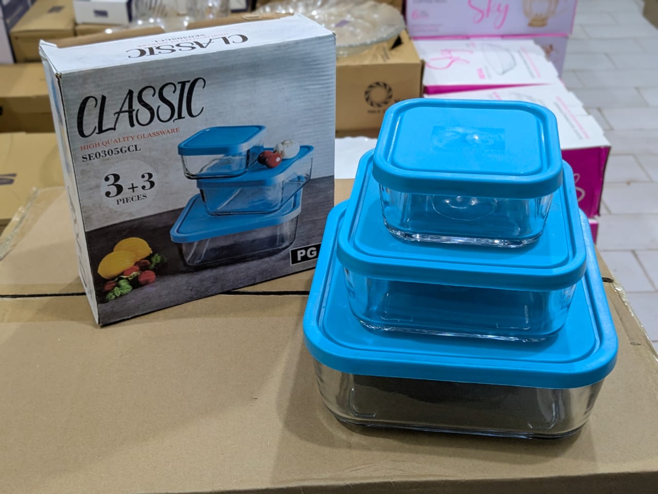 Piece Classic Square Glass Container Set