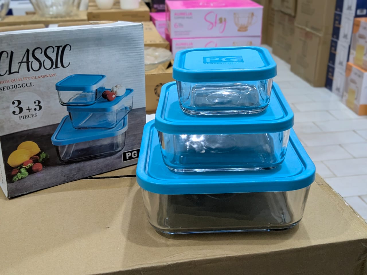 Piece Classic Square Glass Container Set