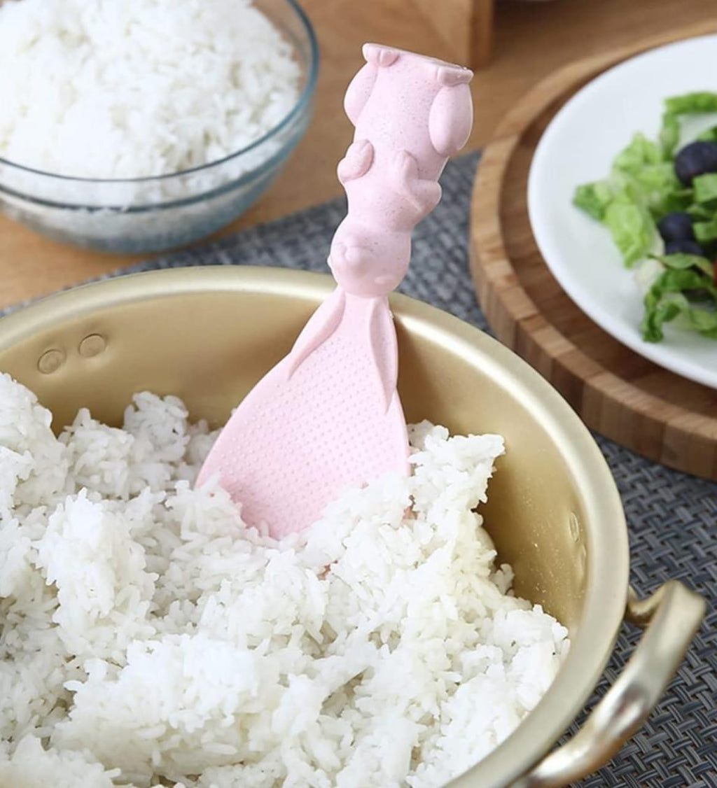 2 pcs Non-Stick Standing Rabbit Rice Spoon & Serving Ladle