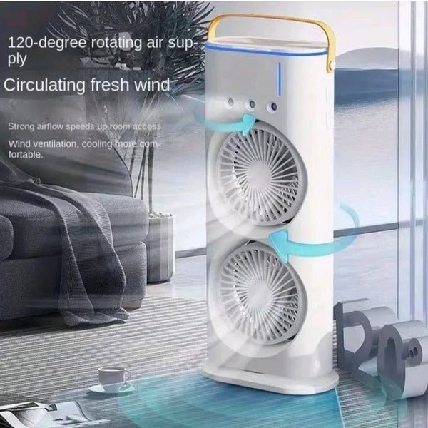 Portable Dual-Fan Air Cooler & Humidifier