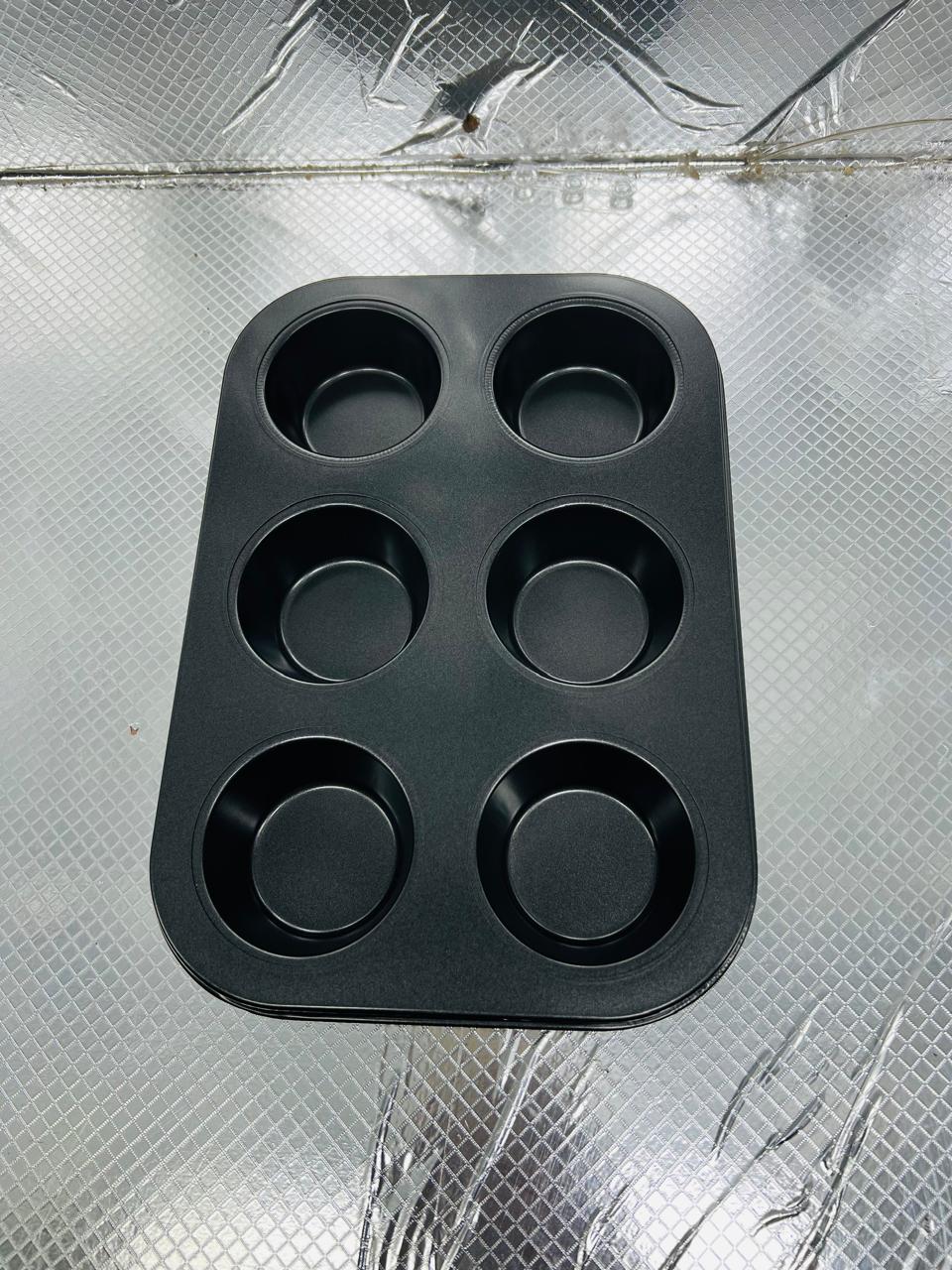 NON STICK MUFFIN CUP CAKE BAKING TRAY 6-CAVITY