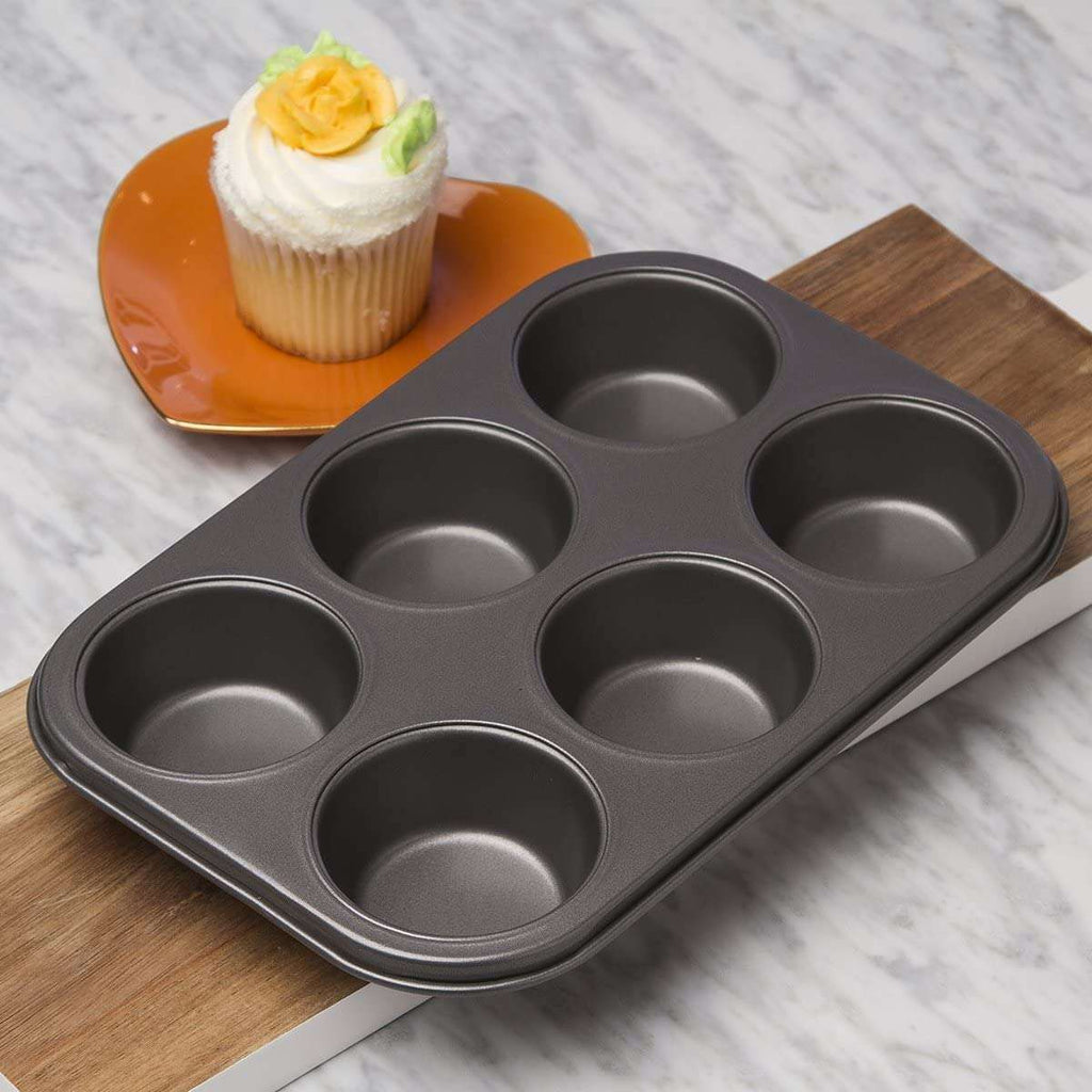 NON STICK MUFFIN CUP CAKE BAKING TRAY 6-CAVITY