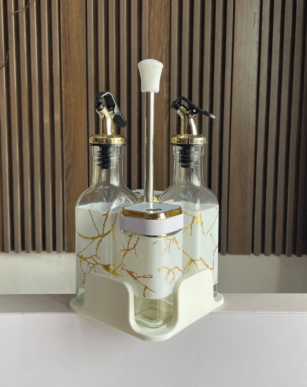 Oil Bottle & Spice Jar 4pcs Set