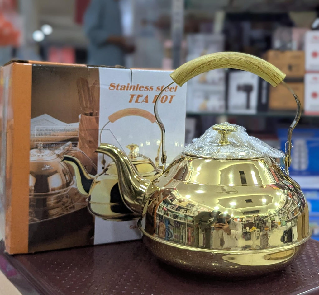 Luxury Golden Mirror-Finish Stainless Steel Tea Kettle