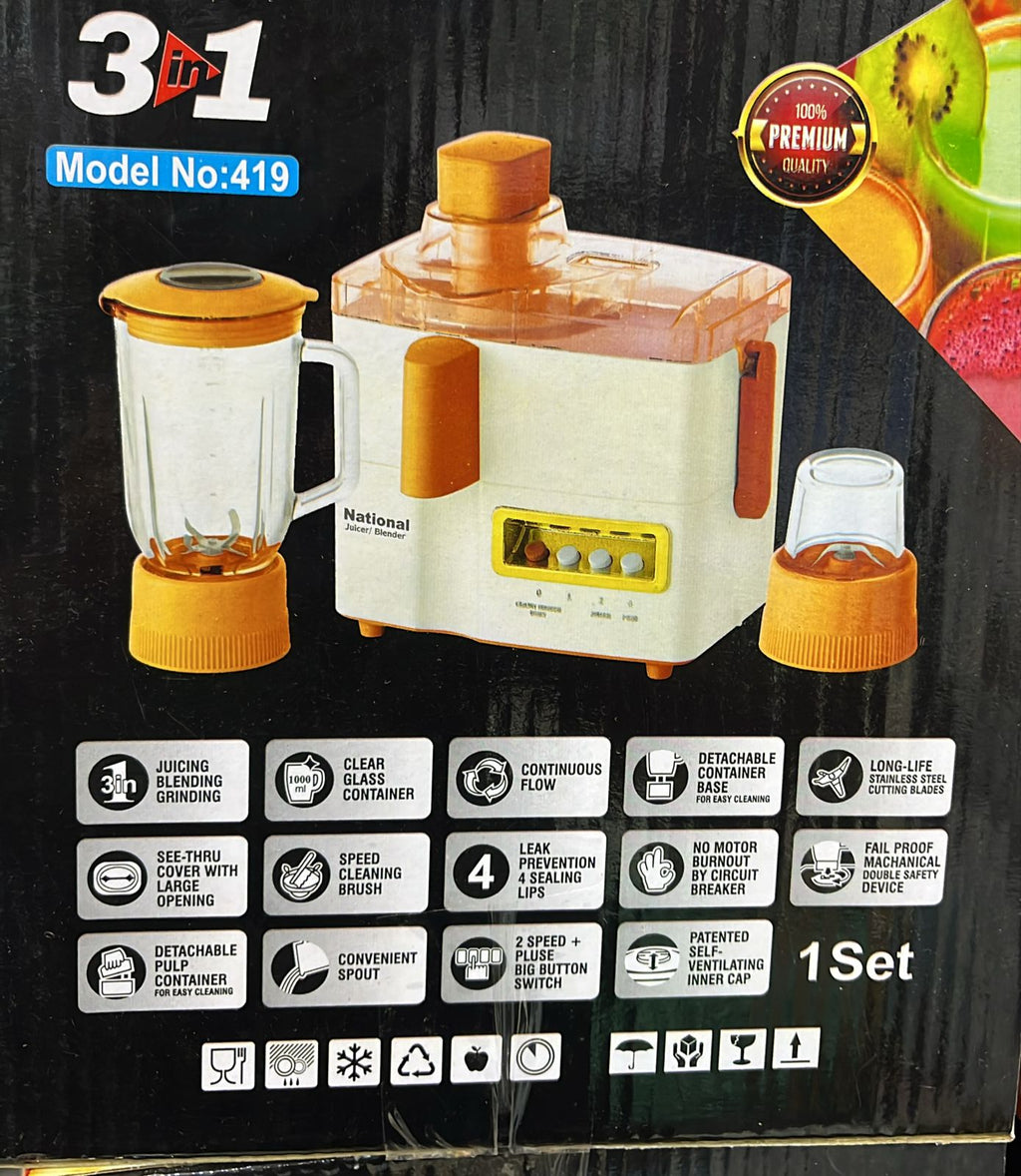 3-in-1 Juicer, Blender & Grinder (Model 419)