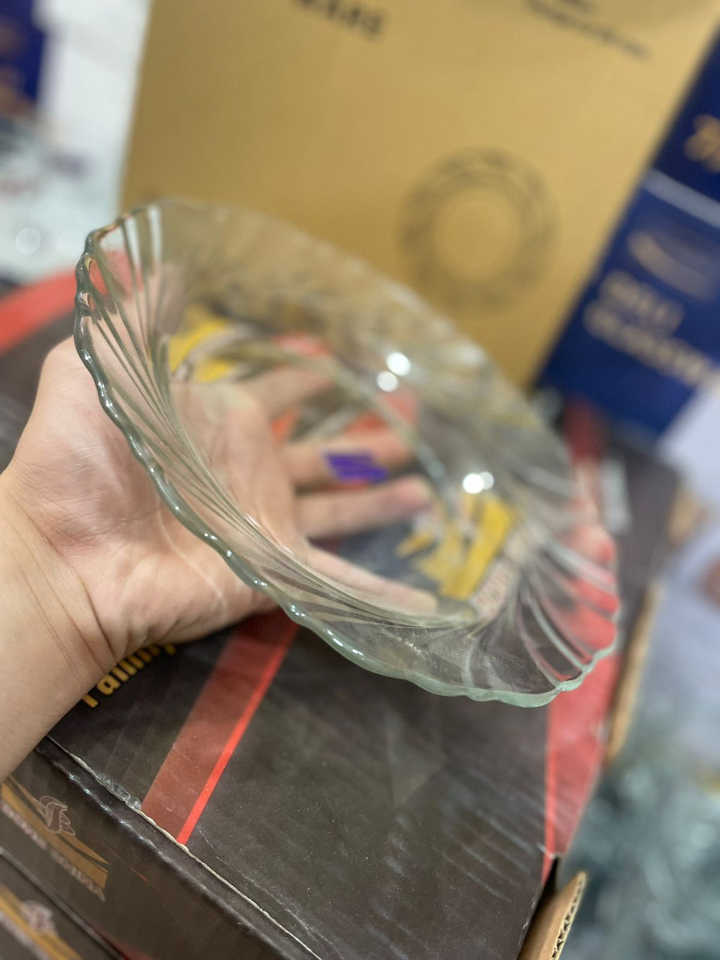 Deli Glassware Premium Clear Glass Plates Set - 6 Pieces