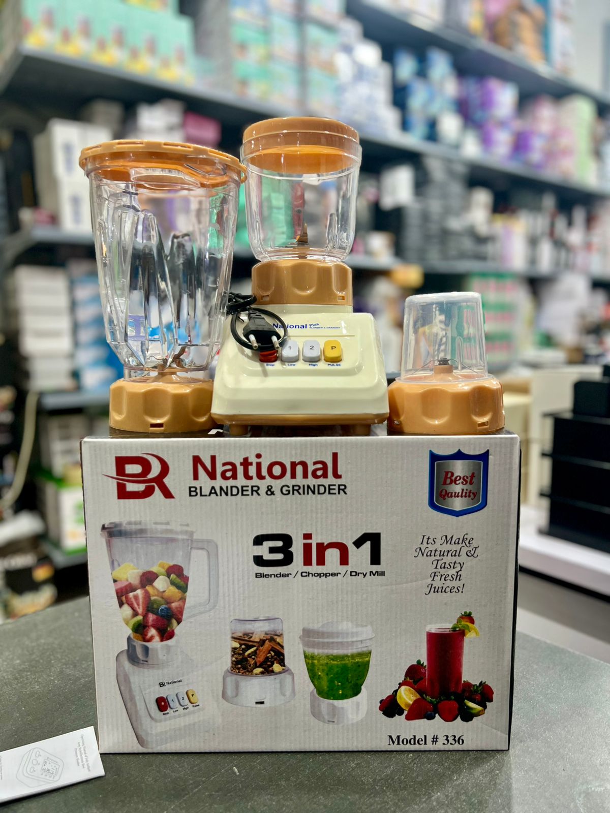 National 3-in-1 Powerful Blender, Chopper & Dry Mill Grinder Set