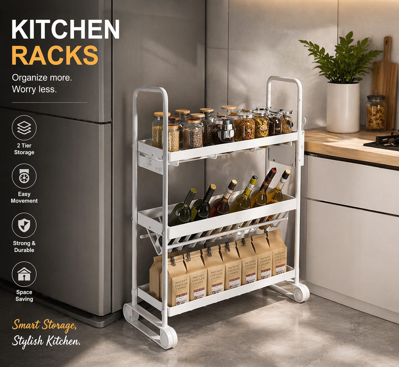 3 Tier STORAGE KITCHEN RACK
