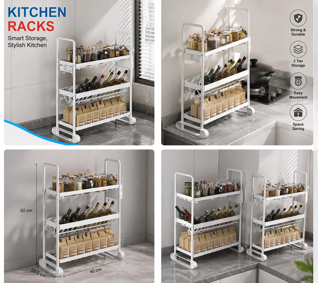 3 Tier STORAGE KITCHEN RACK