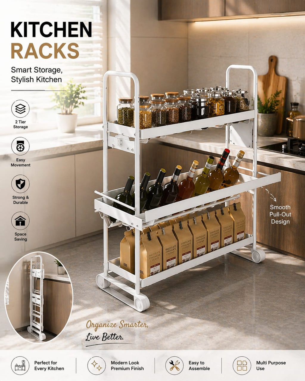 3 Tier STORAGE KITCHEN RACK