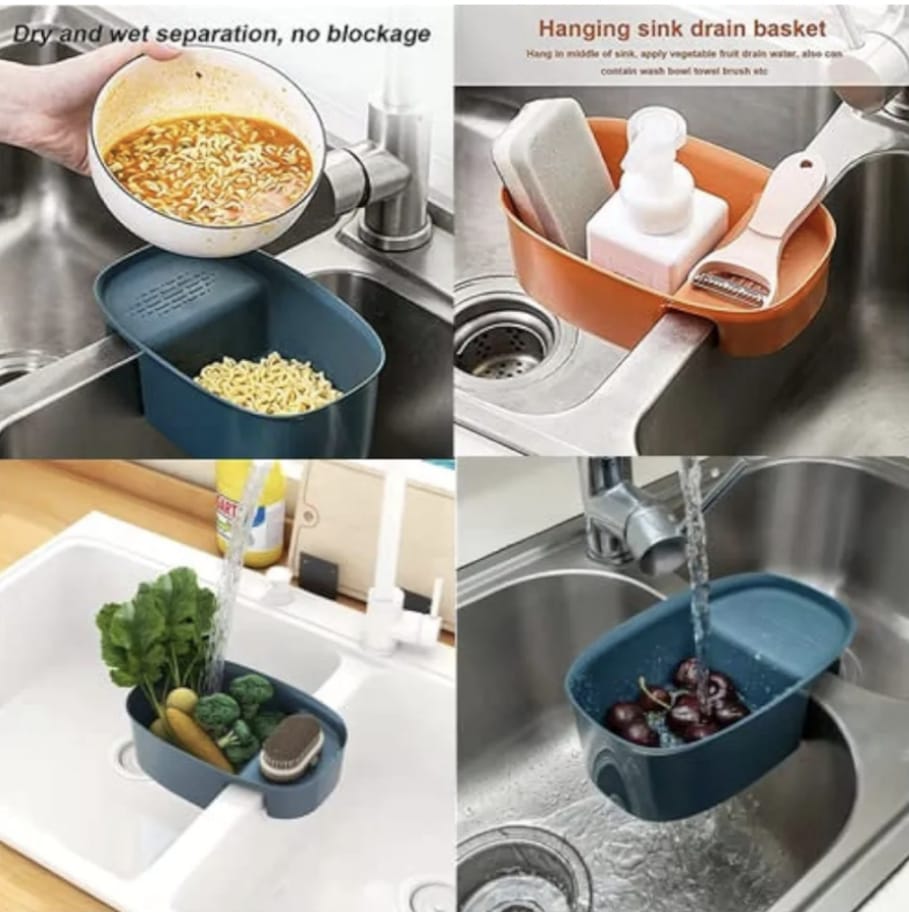 Hanging Sink Drain Basket & Kitchen Storage Box
