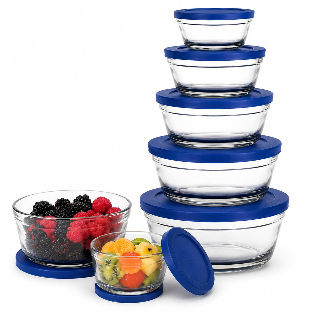 10-Piece Glass Bowl Set with Airtight Lids