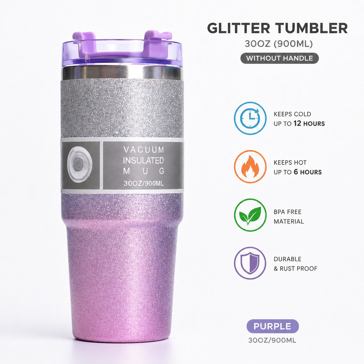 Glitter Vacuum Insulated Tumbler