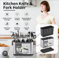 Stainless Steel 4-Compartment Cutlery Holder & Utensil Organizer