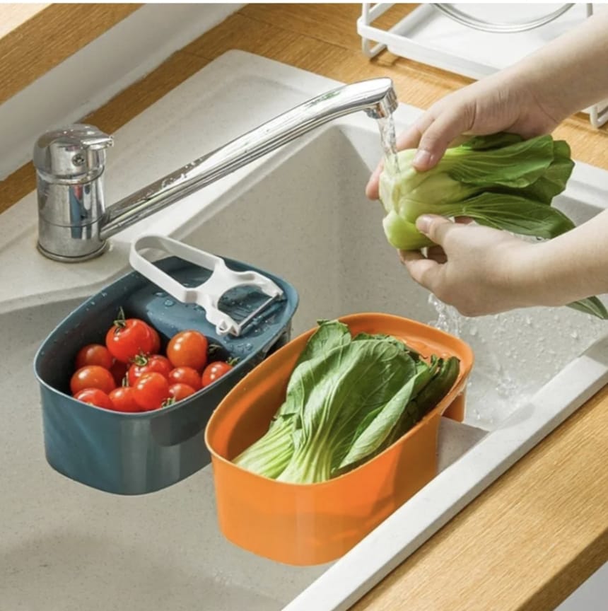 Hanging Sink Drain Basket & Kitchen Storage Box